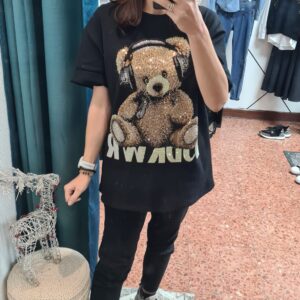 Camiseta Maxi Teddy Negra