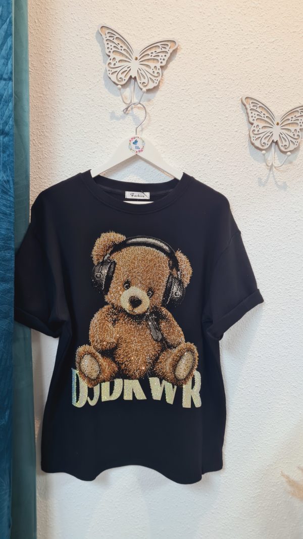 Camiseta Maxi Teddy Negra - Imagen 6