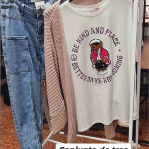 Conjunto trio oso rosa