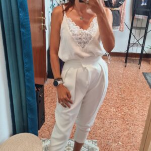Pantalón fluido blanco